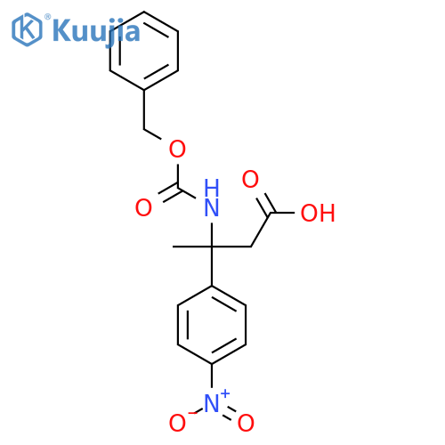 3-{(benzyloxy)carbonylamino}-3-(4-nitrophenyl)butanoic acid structure