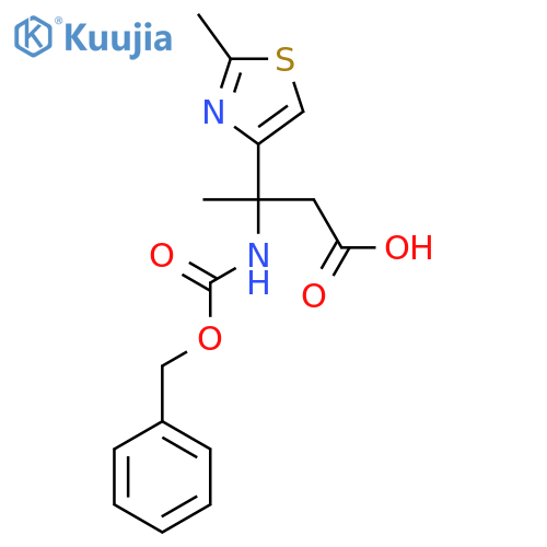 3-{(benzyloxy)carbonylamino}-3-(2-methyl-1,3-thiazol-4-yl)butanoic acid structure