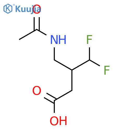 3-(Acetamidomethyl)-4,4-difluorobutanoic acid structure