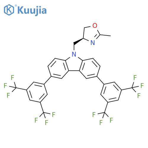 (S)-4-((3,6-Bis(3,5-bis(trifluoromethyl)phenyl)-9H-carbazol-9-yl)methyl)-2-methyl-4,5-dihydrooxazole structure