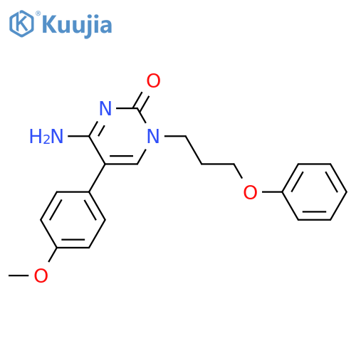 2(1H)-Pyrimidinone,4-amino-5-(4-methoxyphenyl)-1-(3-phenoxypropyl)- structure