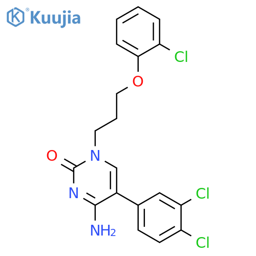 2(1H)-Pyrimidinone,4-amino-1-[3-(2-chlorophenoxy)propyl]-5-(3,4-dichlorophenyl)- structure