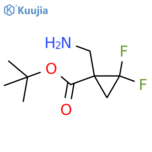 Tert-butyl 1-(aminomethyl)-2,2-difluorocyclopropane-1-carboxylate structure