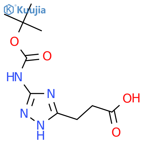 3-(5-{(tert-butoxy)carbonylamino}-4H-1,2,4-triazol-3-yl)propanoic acid structure