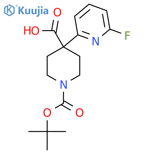 1-(tert-butoxy)carbonyl-4-(6-fluoropyridin-2-yl)piperidine-4-carboxylic acid structure