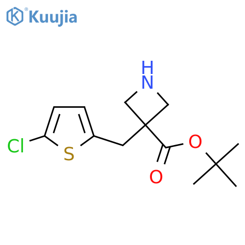tert-butyl 3-(5-chlorothiophen-2-yl)methylazetidine-3-carboxylate structure