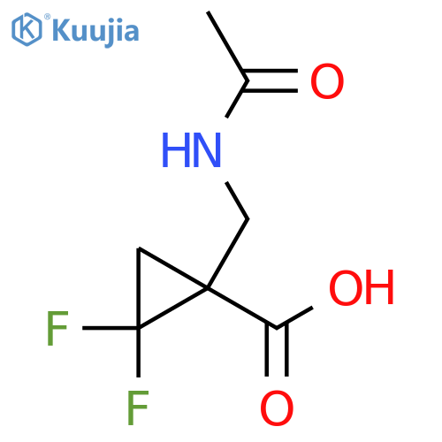 1-(Acetamidomethyl)-2,2-difluorocyclopropane-1-carboxylic acid structure