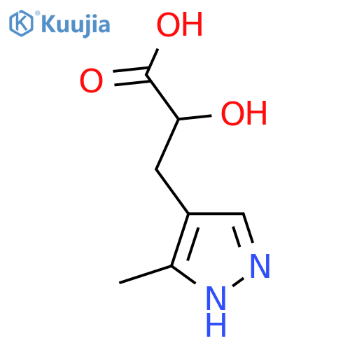 2-hydroxy-3-(5-methyl-1H-pyrazol-4-yl)propanoic acid structure