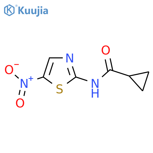 N-(5-nitro-1,3-thiazol-2-yl)cyclopropanecarboxamide structure