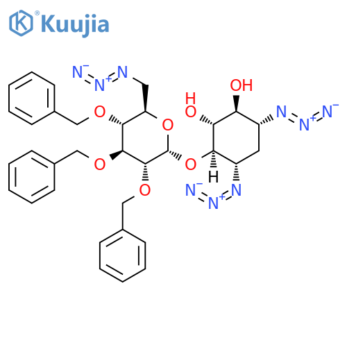 D-myo-Inositol, 1,3-diazido-4-O-[6-azido-6-deoxy-2,3,4-tris-O-(phenylmethyl)-α-D-glucopyranosyl]-1,2,3-trideoxy- (9CI) structure