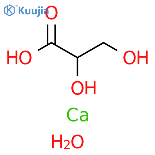 Calcium 2,3-dihydroxypropanoate hydrate structure