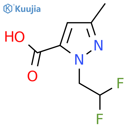 1-(2,2-difluoroethyl)-3-methyl-1H-pyrazole-5-carboxylic acid structure