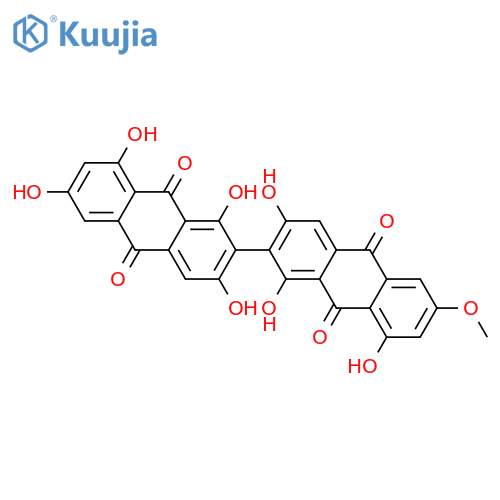 1,1',3,3',6,6',8,8'-Octahydroxy-2,2'-bianthraquinone; 6-Me ether structure