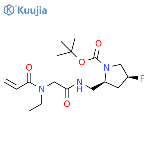 tert-butyl (2S,4S)-2-{2-(N-ethylprop-2-enamido)acetamidomethyl}-4-fluoropyrrolidine-1-carboxylate structure