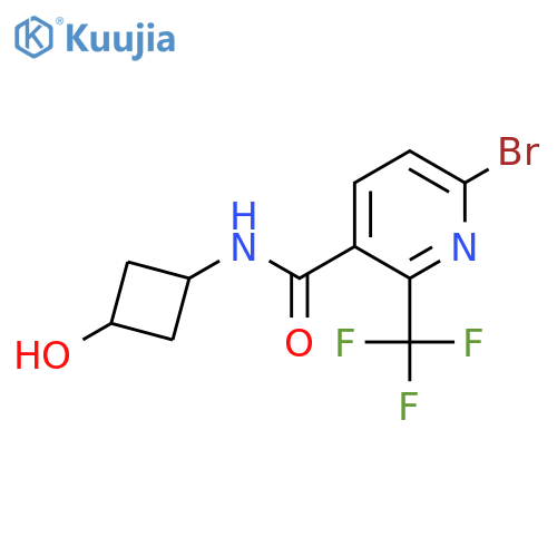 6-bromo-N-(1s,3s)-3-hydroxycyclobutyl-2-(trifluoromethyl)pyridine-3-carboxamide structure