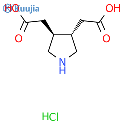 2-[(3S,4S)-4-(Carboxymethyl)pyrrolidin-3-yl]acetic acid;hydrochloride structure