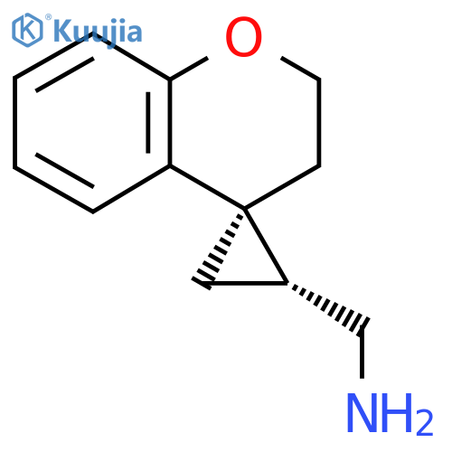 rac-[(3'R,4S)-2,3-dihydrospiro[1-benzopyran-4,1'-cyclopropane]-3'-yl]methanamine structure