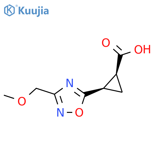 (1S,2R)-2-[3-(Methoxymethyl)-1,2,4-oxadiazol-5-yl]cyclopropane-1-carboxylic acid structure
