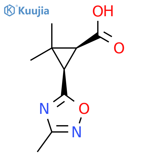 (1S,3R)-2,2-Dimethyl-3-(3-methyl-1,2,4-oxadiazol-5-yl)cyclopropane-1-carboxylic acid structure