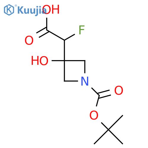 2-Fluoro-2-[3-hydroxy-1-[(2-methylpropan-2-yl)oxycarbonyl]azetidin-3-yl]acetic acid structure