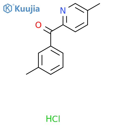 (3-Methylphenyl)-(5-methylpyridin-2-yl)methanone;hydrochloride structure