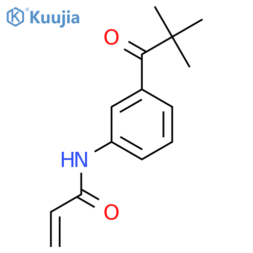 N-3-(2,2-dimethylpropanoyl)phenylprop-2-enamide structure