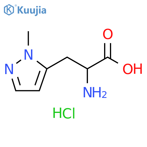 1H-Pyrazole-5-propanoic acid, α-amino-1-methyl-, hydrochloride (1:1) structure