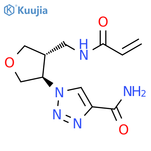 rac-1-(3R,4R)-4-(prop-2-enamido)methyloxolan-3-yl-1H-1,2,3-triazole-4-carboxamide structure