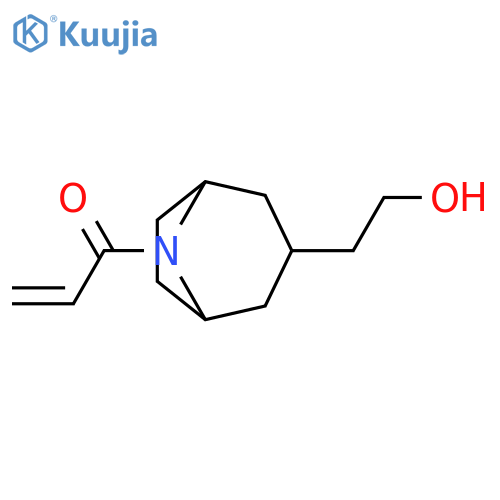 1-3-(2-hydroxyethyl)-8-azabicyclo3.2.1octan-8-ylprop-2-en-1-one structure