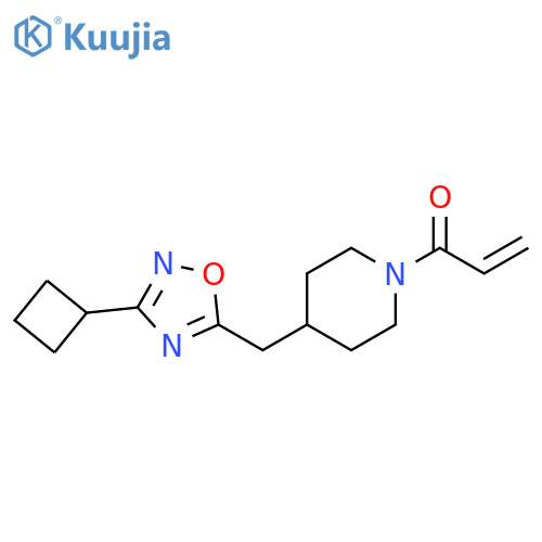 1-[4-[(3-Cyclobutyl-1,2,4-oxadiazol-5-yl)methyl]-1-piperidinyl]-2-propen-1-one structure