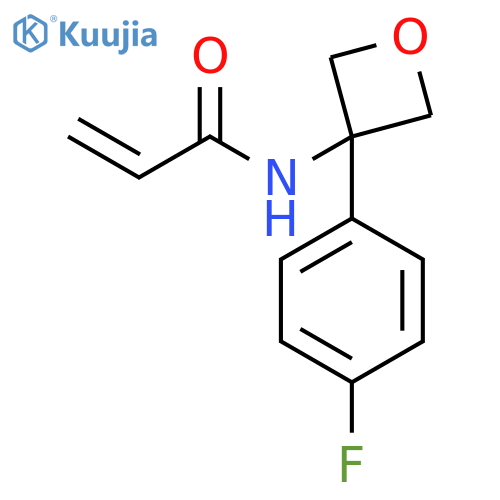 N-3-(4-fluorophenyl)oxetan-3-ylprop-2-enamide structure