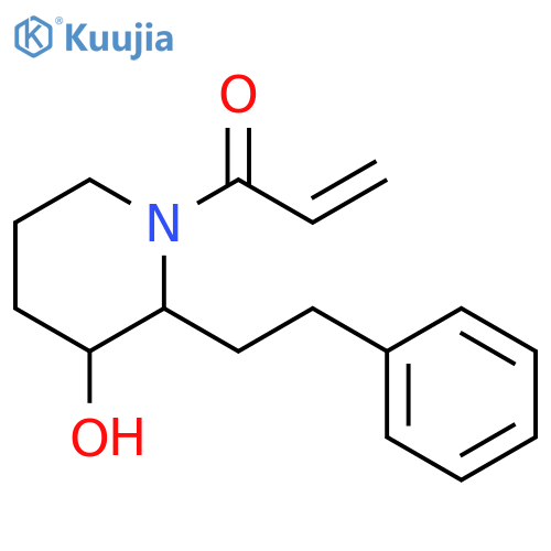 1-3-hydroxy-2-(2-phenylethyl)piperidin-1-ylprop-2-en-1-one structure