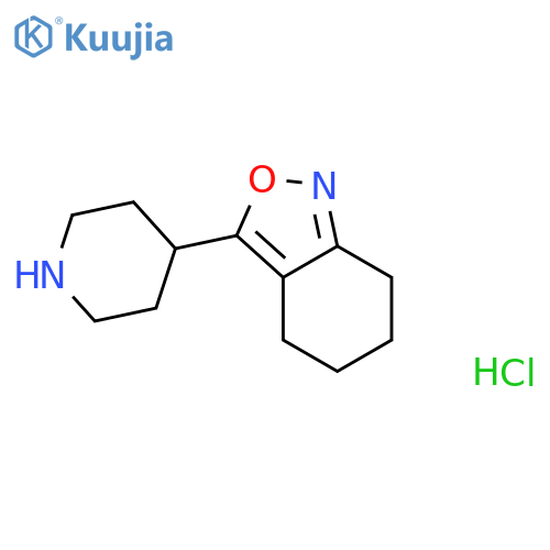 2,1-Benzisoxazole, 4,5,6,7-tetrahydro-3-(4-piperidinyl)-, hydrochloride (1:1) structure