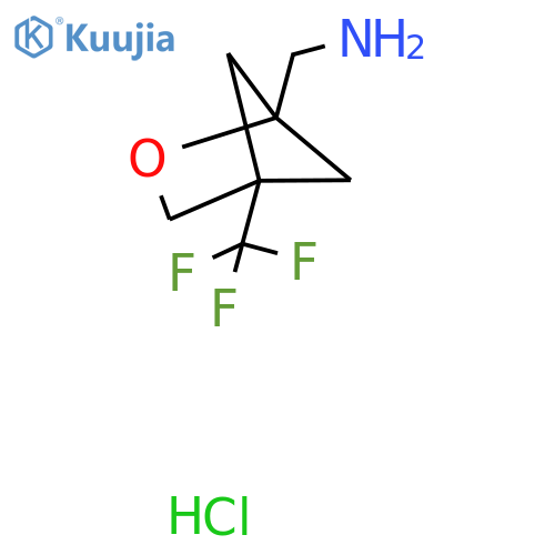 [4-(Trifluoromethyl)-2-oxabicyclo[2.1.1]hexan-1-yl]methanamine;hydrochloride structure