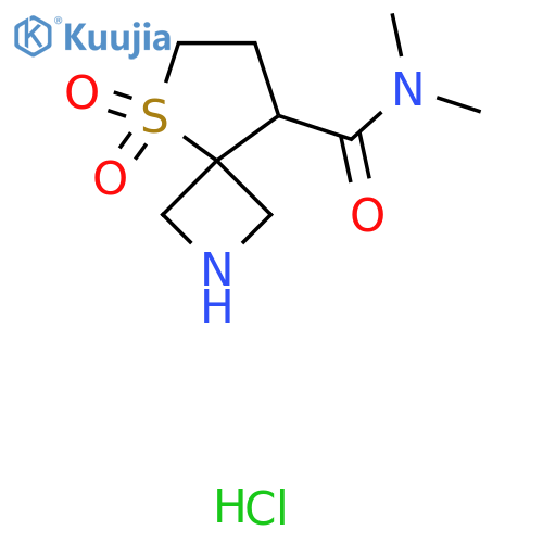 N,N-Dimethyl-5,5-dioxo-5lambda6-thia-2-azaspiro[3.4]octane-8-carboxamide;hydrochloride structure