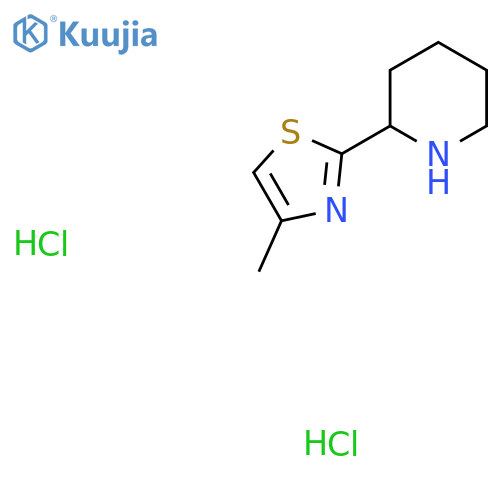 4-Methyl-2-piperidin-2-yl-1,3-thiazole;dihydrochloride structure