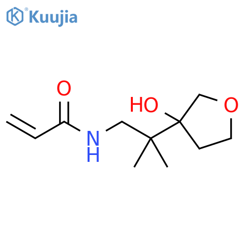 N-2-(3-hydroxyoxolan-3-yl)-2-methylpropylprop-2-enamide structure