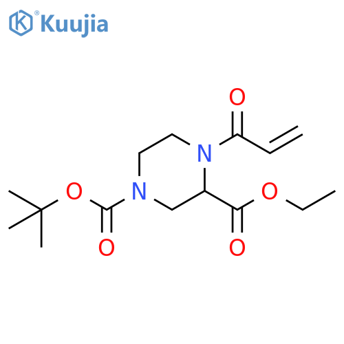 1-tert-butyl 3-ethyl 4-(prop-2-enoyl)piperazine-1,3-dicarboxylate structure