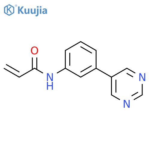N-3-(pyrimidin-5-yl)phenylprop-2-enamide structure