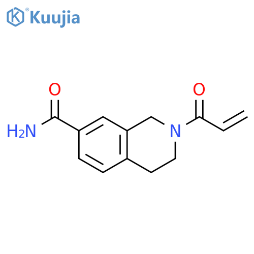 2-(prop-2-enoyl)-1,2,3,4-tetrahydroisoquinoline-7-carboxamide structure