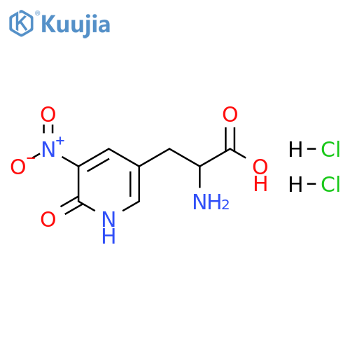 3-Pyridinepropanoic acid, α-amino-1,6-dihydro-5-nitro-6-oxo-, hydrochloride (1:2) structure