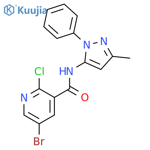 5-Bromo-2-chloro-N-(3-methyl-1-phenyl-1H-pyrazol-5-yl)-3-pyridinecarboxamide structure