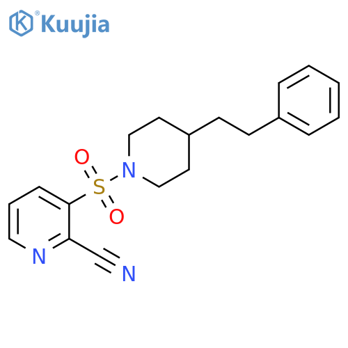 3-[[4-(2-Phenylethyl)-1-piperidinyl]sulfonyl]-2-pyridinecarbonitrile structure