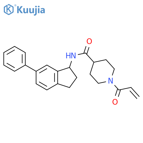 N-(2,3-Dihydro-6-phenyl-1H-inden-1-yl)-1-(1-oxo-2-propen-1-yl)-4-piperidinecarboxamide structure