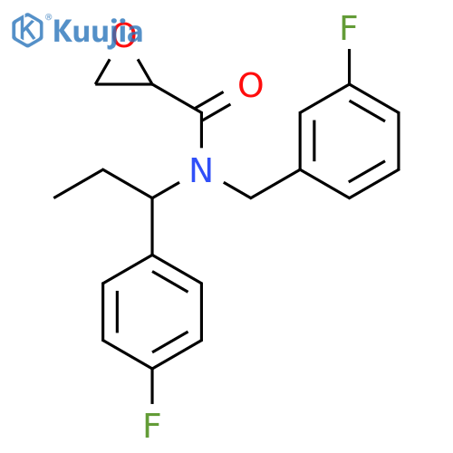 N-[(3-fluorophenyl)methyl]-N-[1-(4-fluorophenyl)propyl]oxirane-2-carboxamide structure