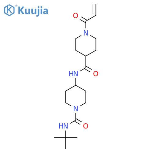 N-[1-(Tert-butylcarbamoyl)piperidin-4-yl]-1-prop-2-enoylpiperidine-4-carboxamide structure