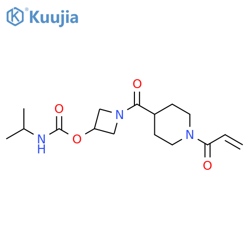 1-[1-(prop-2-enoyl)piperidine-4-carbonyl]azetidin-3-yl N-(propan-2-yl)carbamate structure