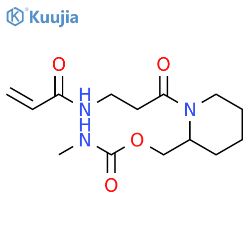 N-[3-[2-[[[(Methylamino)carbonyl]oxy]methyl]-1-piperidinyl]-3-oxopropyl]-2-propenamide structure