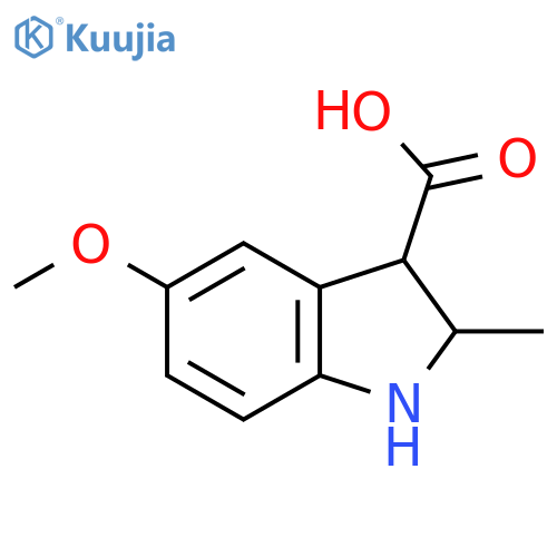 5-methoxy-2-methyl-2,3-dihydro-1H-indole-3-carboxylic acid structure