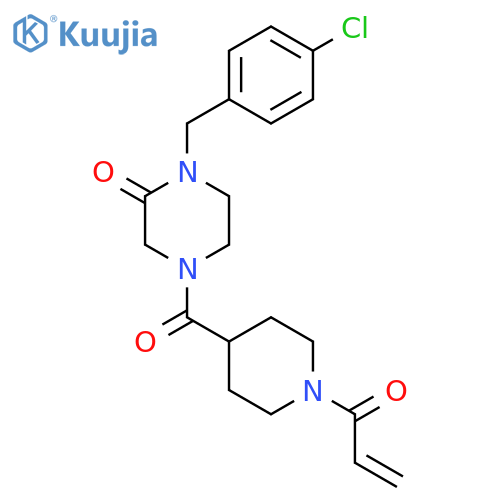 1-[(4-Chlorophenyl)methyl]-4-(1-prop-2-enoylpiperidine-4-carbonyl)piperazin-2-one structure